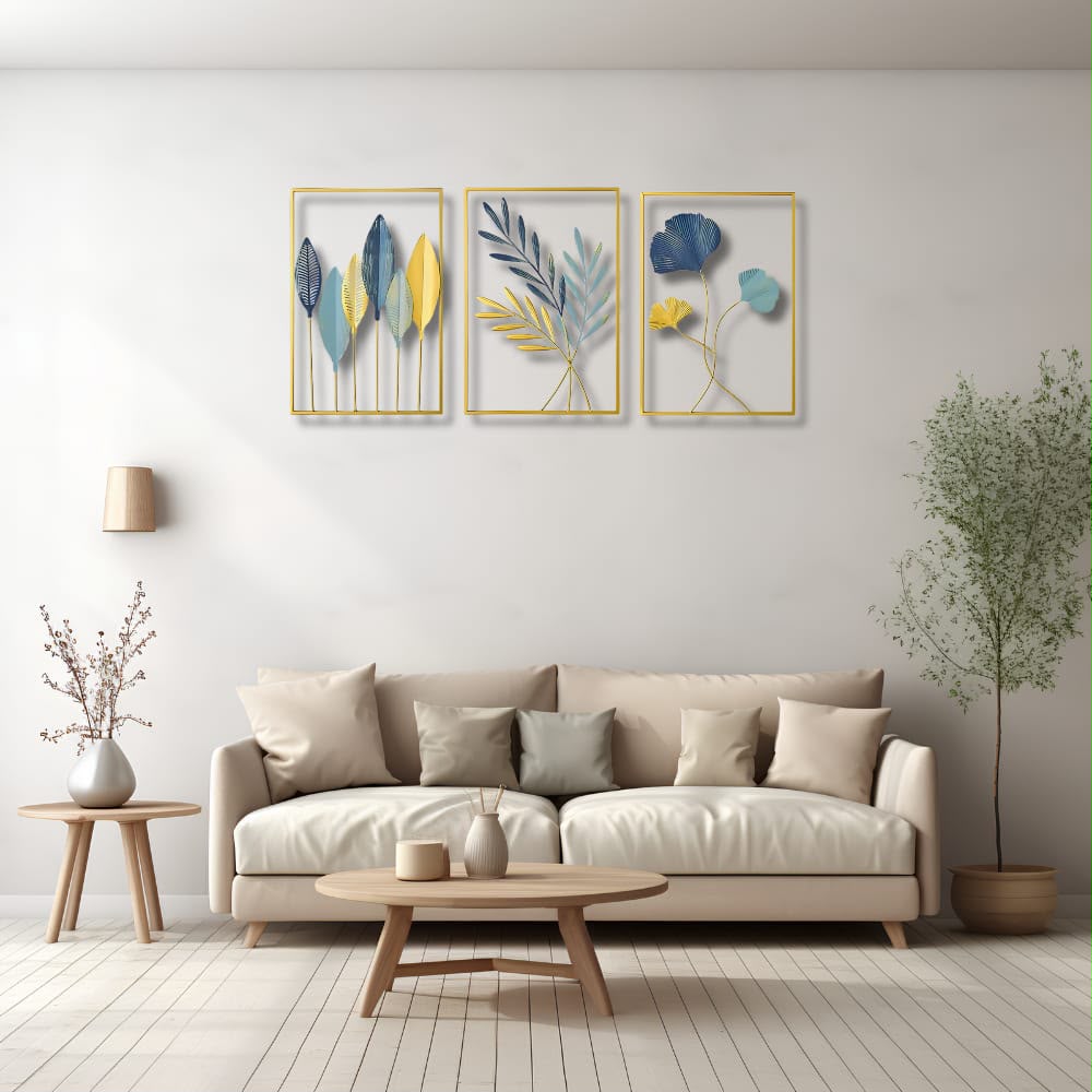 3-Piece Botanical Leaf Metal Wall Art AH-135 Moradabad